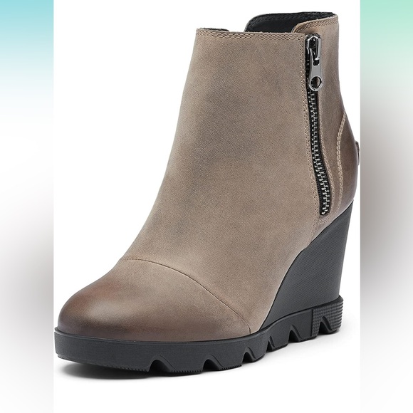 Sorel Taupe Wedge Boots - Picture 1 of 10